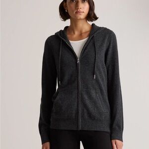 Quince 100% Mongolian Cashmere Charcoal Gray Hoodie Size XS